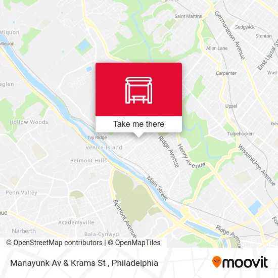Manayunk Av & Krams St map