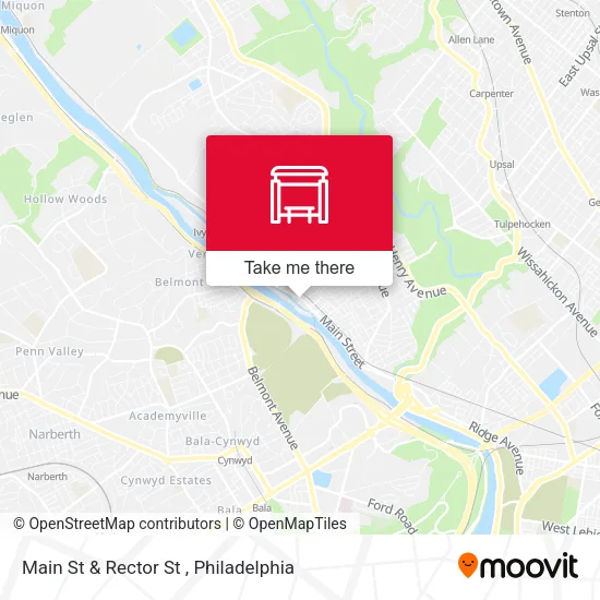 Main St & Rector St map