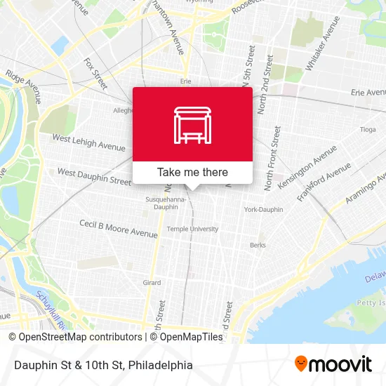 Dauphin St & 10th St map