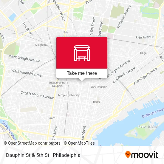 Dauphin St & 5th St map