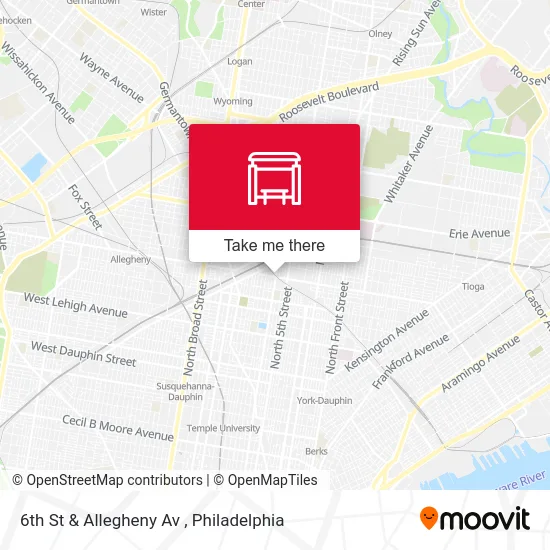 6th St & Allegheny Av map