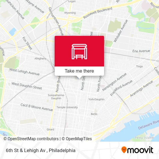 6th St & Lehigh Av map