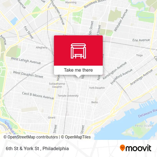 6th St & York St map