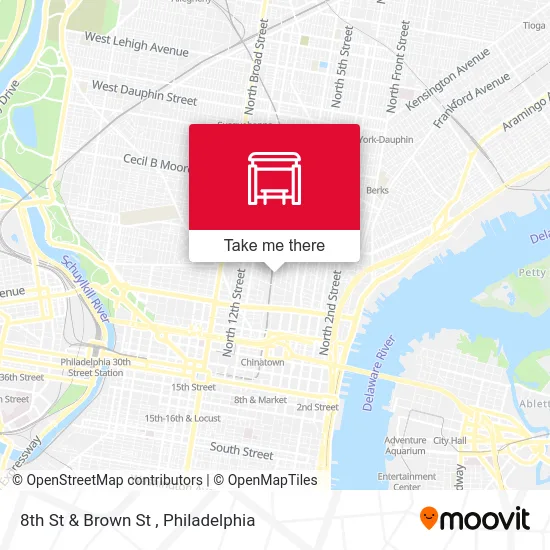 8th St & Brown St map