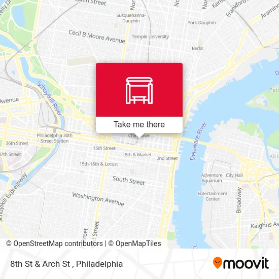 8th St & Arch St map