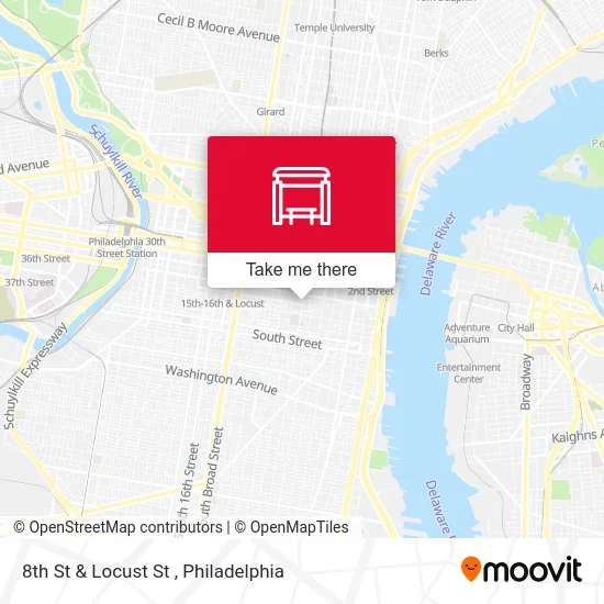 8th St & Locust St map