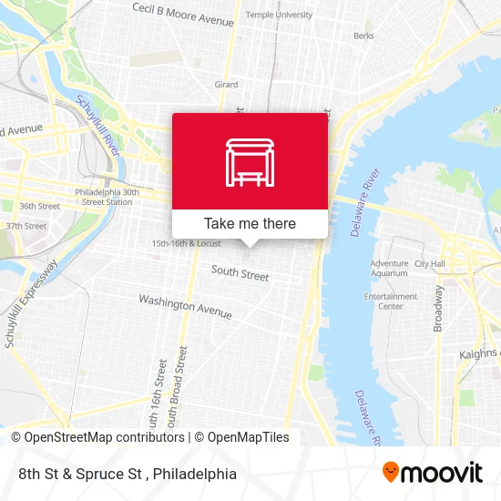 8th St & Spruce St map