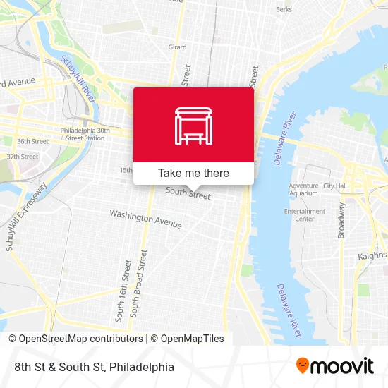 8th St & South St map