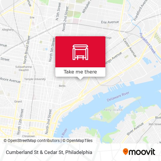 Cumberland St & Cedar St map