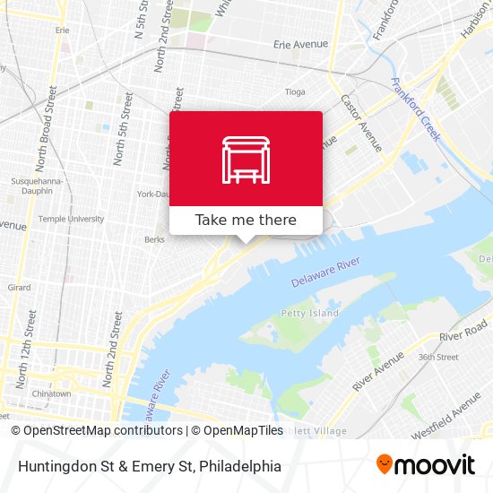 Huntingdon St & Emery St map