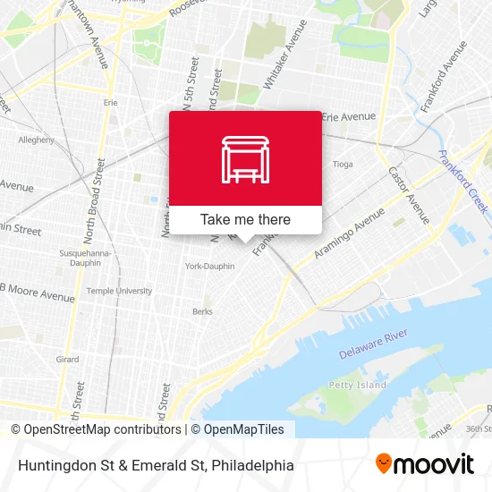 Huntingdon St & Emerald St map