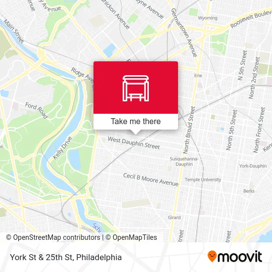 York St & 25th St map