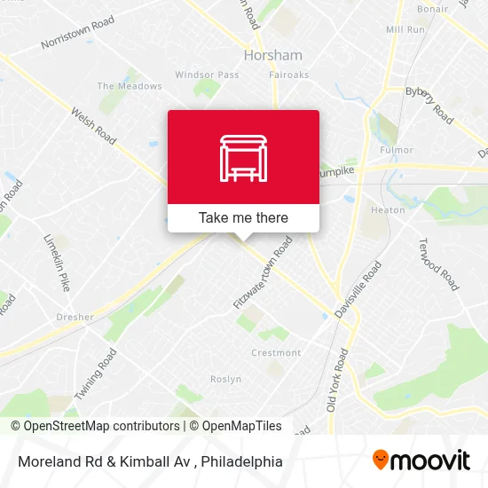 Moreland Rd & Kimball Av map