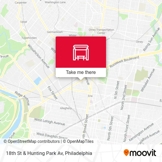 18th St & Hunting Park Av map