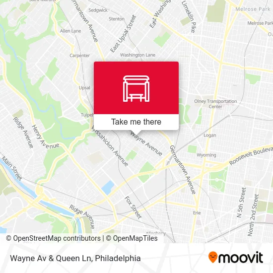 Wayne Av & Queen Ln map