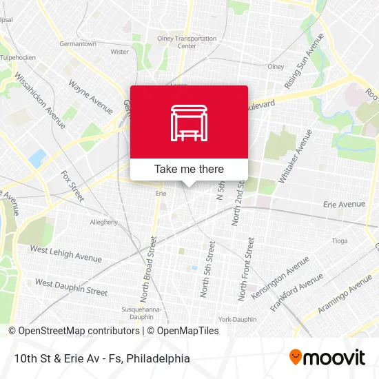 10th St & Erie Av - Fs map