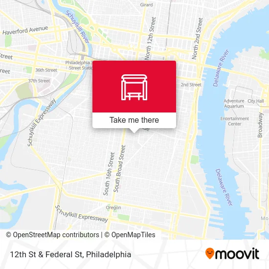 12th St & Federal St map