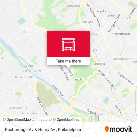 Roxborough Av & Henry Av map