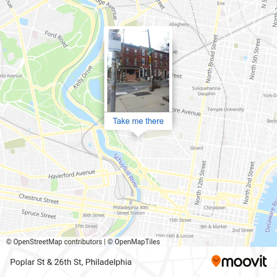 Poplar St & 26th St map