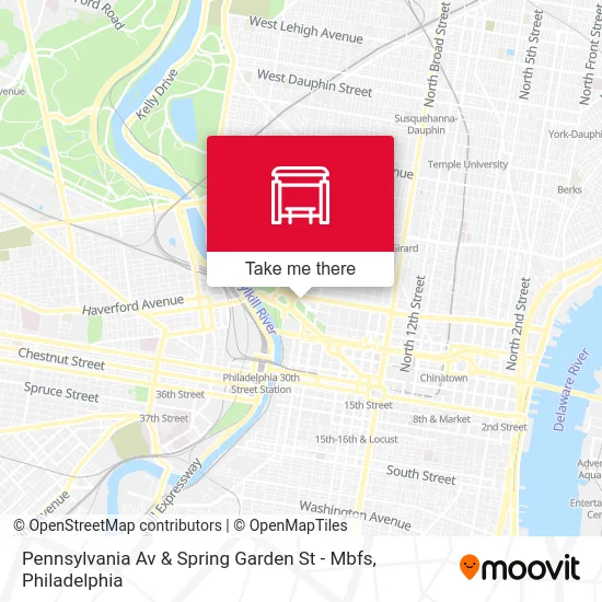 Pennsylvania Av & Spring Garden St - Mbfs map