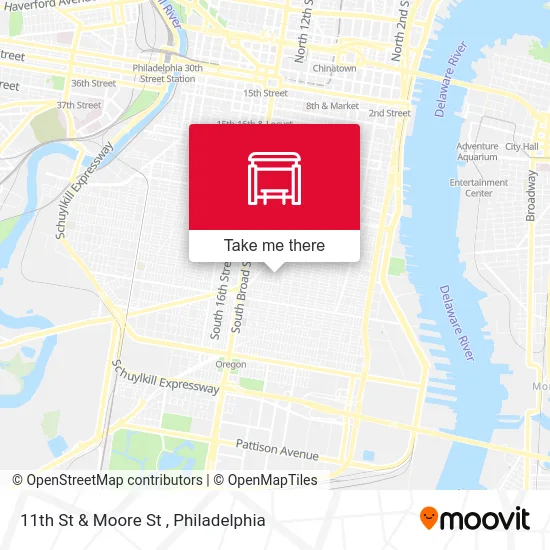 11th St & Moore St map
