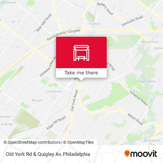 Old York Rd & Quigley Av map