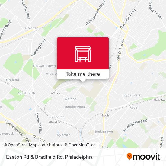 Easton Rd & Bradfield Rd map