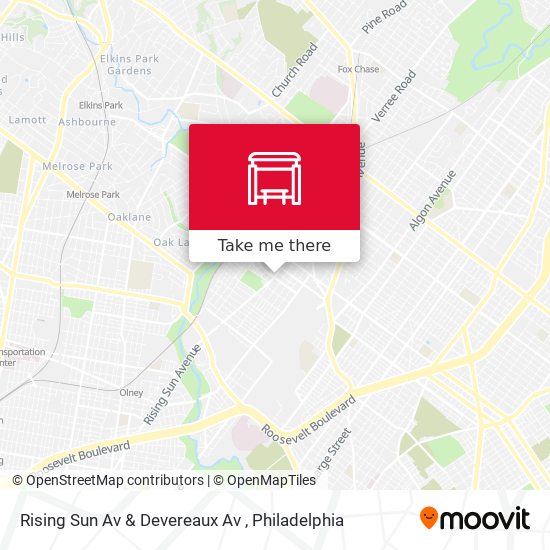Rising Sun Av & Devereaux Av map