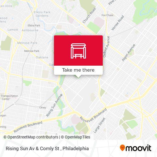 Rising Sun Av & Comly St map