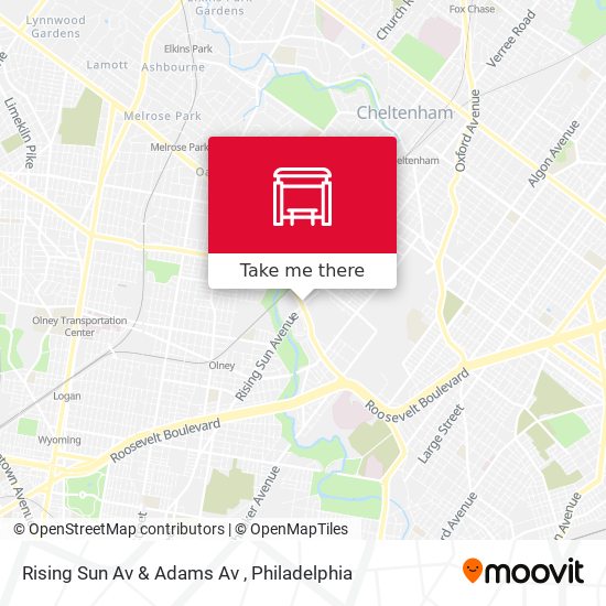 Rising Sun Av & Adams Av map