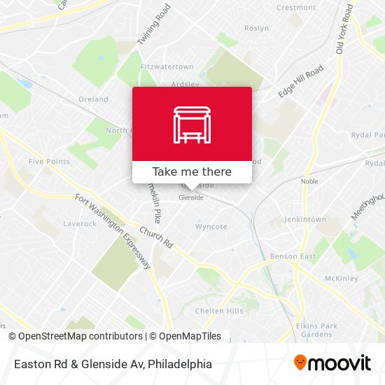 Easton Rd & Glenside Av map