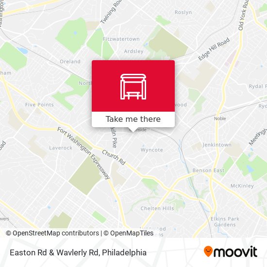 Mapa de Easton Rd & Wavlerly Rd