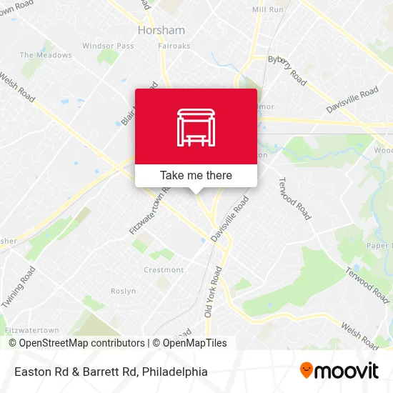 Easton Rd & Barrett Rd map