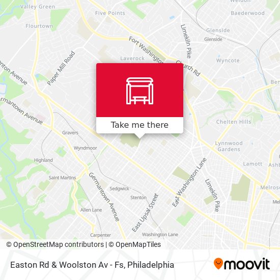 Mapa de Easton Rd & Woolston Av - Fs