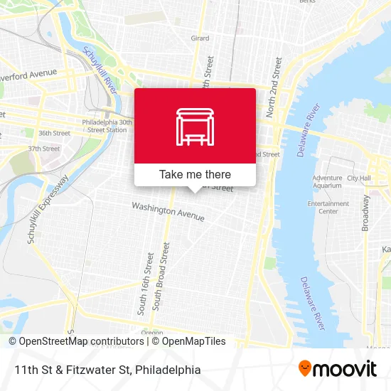 11th St & Fitzwater St map
