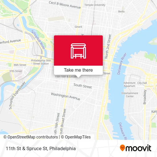 11th St & Spruce St map