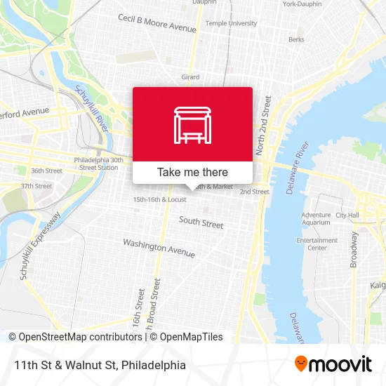 11th St & Walnut St map