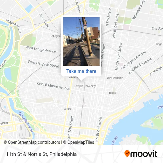 11th St & Norris St map