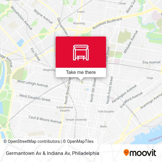 Germantown Av & Indiana Av map