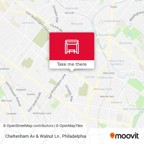 Cheltenham Av & Walnut Ln map