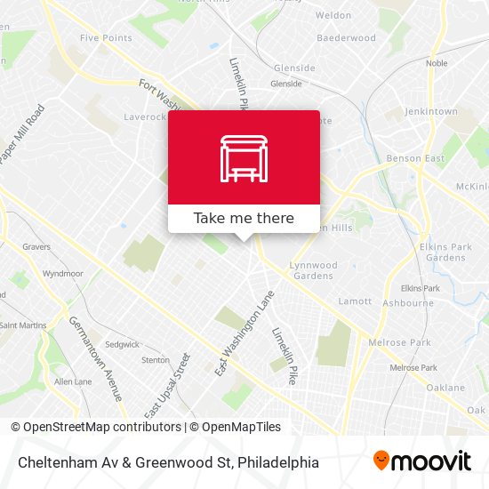 Cheltenham Av & Greenwood St map