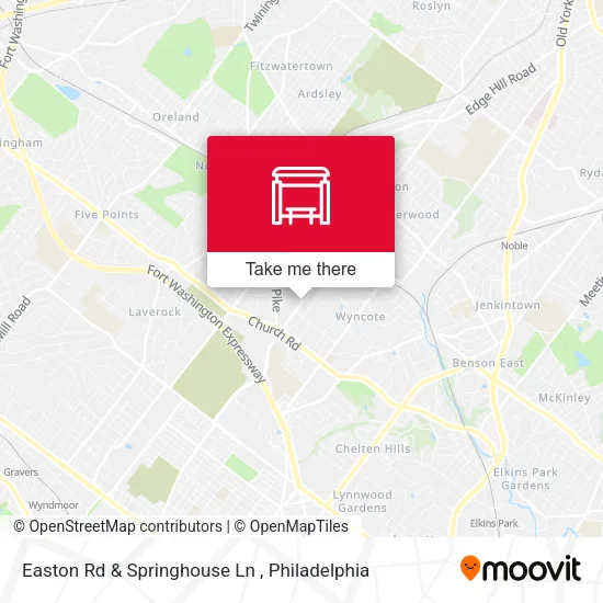 Easton Rd & Springhouse Ln map
