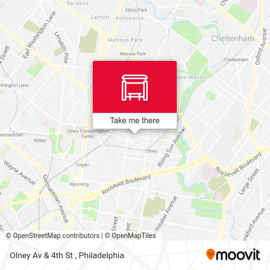 Olney Av & 4th St map