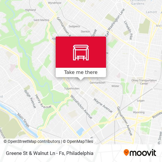 Mapa de Greene St & Walnut Ln - Fs