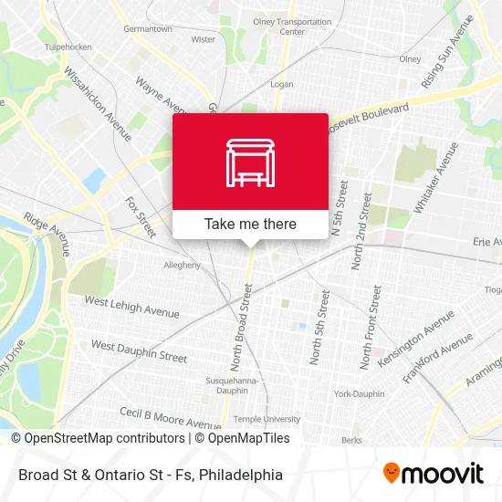 Broad St & Ontario St - Fs map