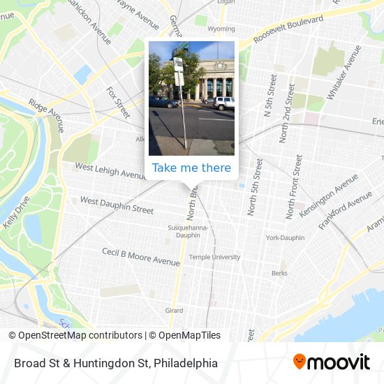 Broad St & Huntingdon St map