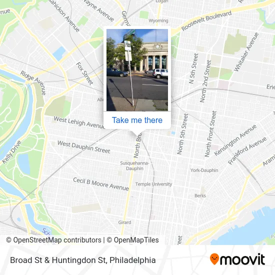 Broad St & Huntingdon St map