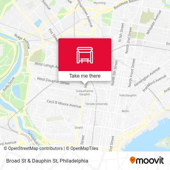 Broad St & Dauphin St map