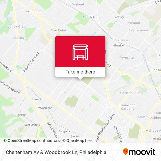 Cheltenham Av & Woodbrook Ln map