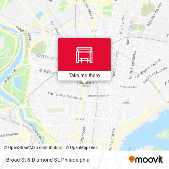 Broad St & Diamond St map